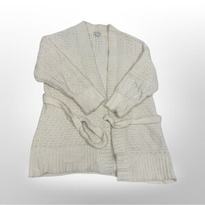 Anthropologie Wonderly Cream Open Knit Cardigan‎ Sweater  Soft Sz Large